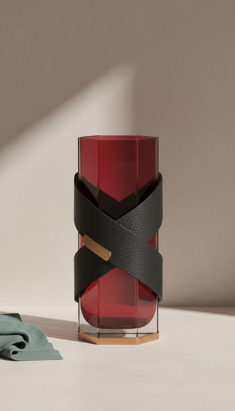 Wrapped Ruby Glass Vase – Limited Edition