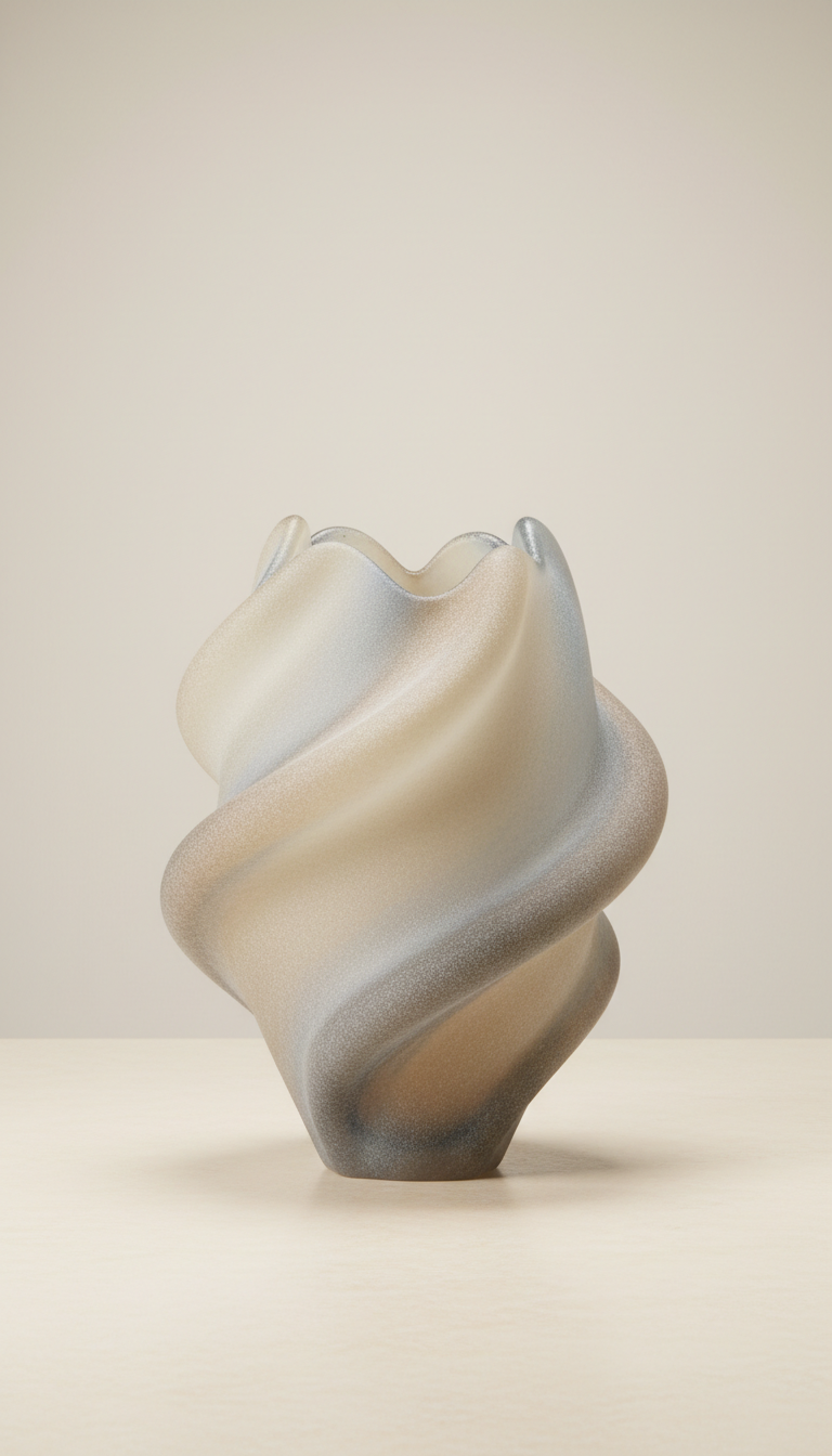 Frosted Spiral Glass Vessel – Limited Edition