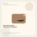 Round Acacia & Resin Charcuterie Serving Board generated visual concept by Senti for Sentience Labs; not a supplier photo.