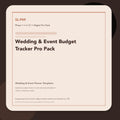 SL-P09 clean digital product cover for Wedding & Event Budget Tracker Pro Pack, curated by Senti for Sentience Labs.