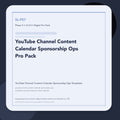 SL-P57 clean digital product cover for YouTube Channel Content Calendar Sponsorship Ops Pro Pack, curated by Senti for Sentience Labs.